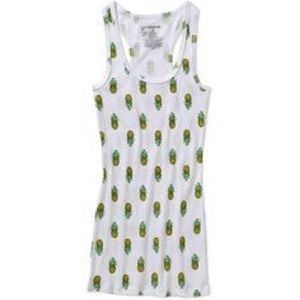 No Boundaries ribbed pineapple tank top